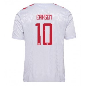 Tanska Christian Eriksen #10 Jalkapallovaatteet Vieraspaita EM-Kisat 2024 Lyhythihainen